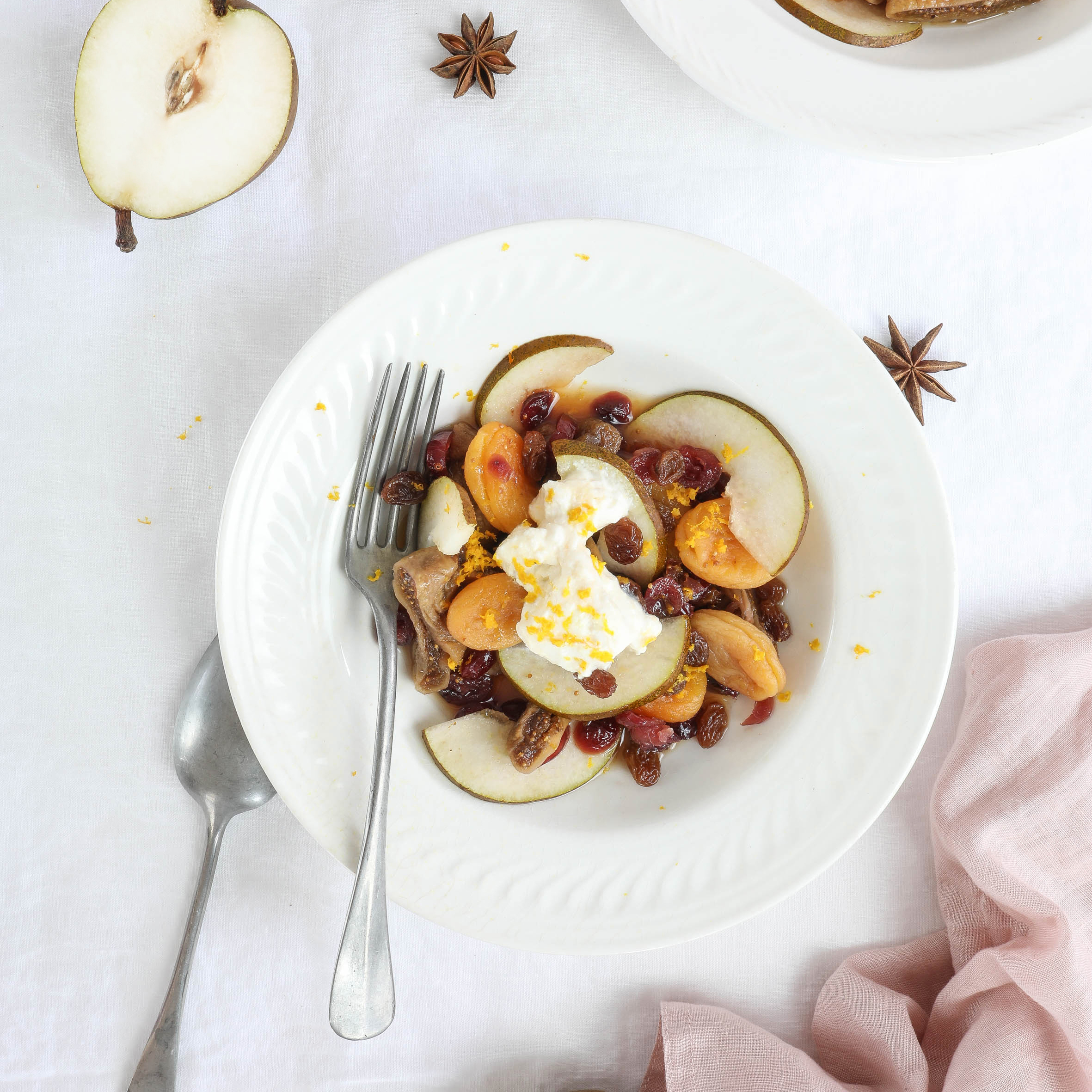 salade fruits ricotta orange