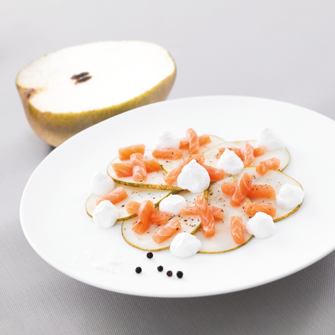 Carpaccio saumon brebis et poires Angys®